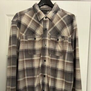 Eddie Bauer Men's Fleece Plaid Button Up Shirt - Size XL - Excellent Condition